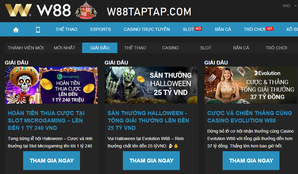 Chương trình khuyến mãi W88 quanh năm