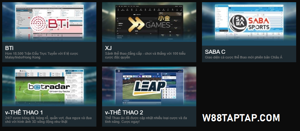 Đa dạng sảnh thể thao W88